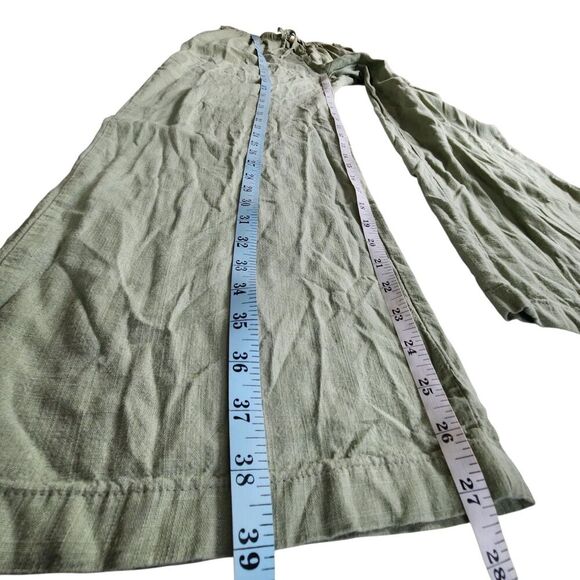 Thread Supply Linen Pants Size Large Light Green Color Elastic Waist - Picture 7 of 12